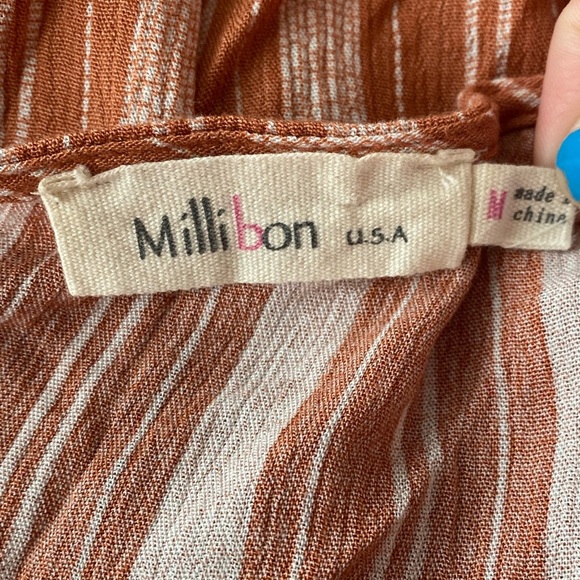 💥Millibon Striped V-Neck Women's Top M - Picture 7 of 8